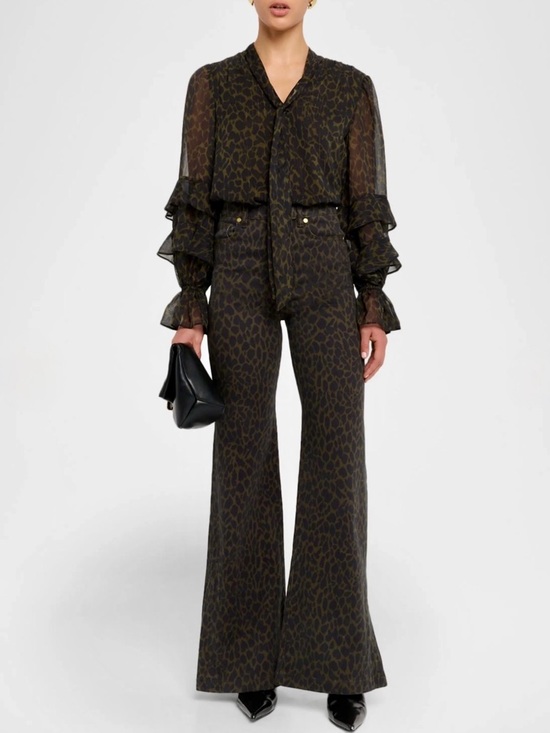 Ramy Brook Denim - Ramy Brook Tyra Printed Wide-Leg Jeans